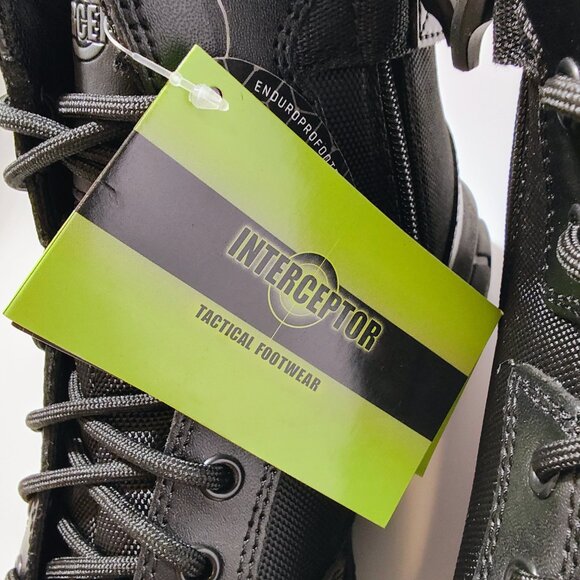 Interceptor Men's 8.5 Guard Zippered Soft Toe Tactical Black Boots NWT - Picture 12 of 16